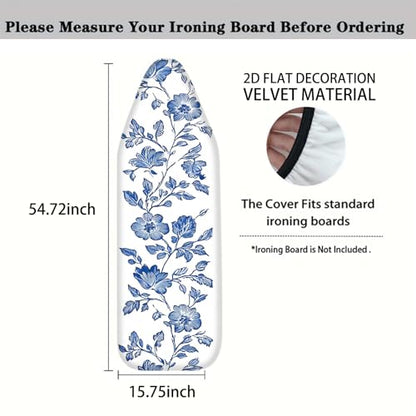 Nuxovilar Blue Floral Vines Ironing Board Cover 15x54 Polyester - color: Yfw04571, size: 15×54 inch