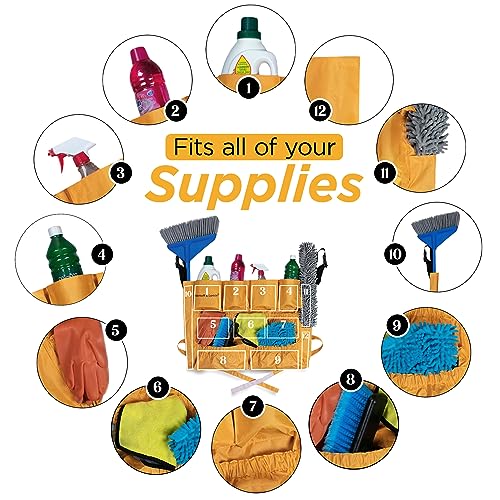 Trash Can Caddy Bag | Fits 32-55 Gallon Bin | Cleaning Janitorial Organizer