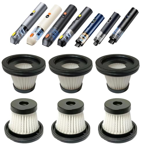 6 pack Hepa Filter Replacement Compatible with Upbooz VC012, AUXITO VC030, OXILAM VC030,VINBYEE, DEDC Car Vacuum, Washable Hepa Filters Works with Upbooz Handheld Vacuum.