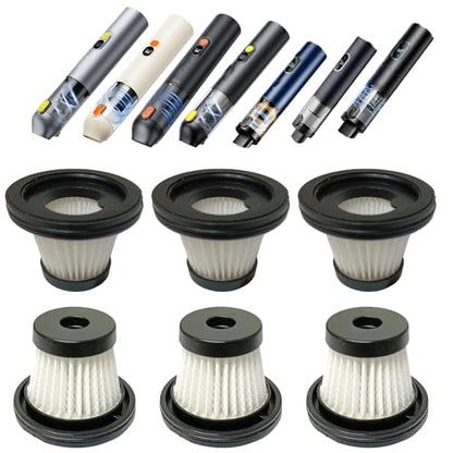 6 pack Hepa Filter Replacement Compatible with Upbooz VC012, AUXITO VC030, OXILAM VC030,VINBYEE, DEDC Car Vacuum, Washable Hepa Filters Works with Upbooz Handheld Vacuum.