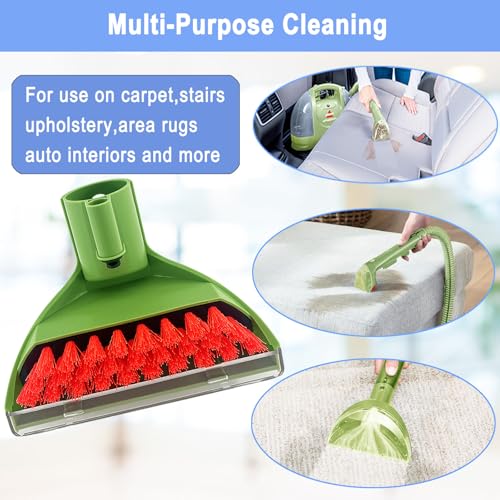 Upgraded 1400B Little Green 5.3" Detachable Tough Stain Brush Tool Replacement for Bissell Little-Green Upright &Portable Carpet Cleaners for 1400B 4075 3860 1425 2458 3194 3353 Series,1+1 Brush,Green - color: (1+1)-green
