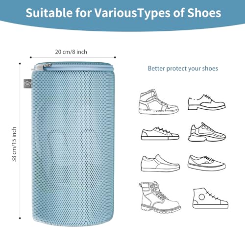 Shoe Washing Machine Bag, Large Laundry Bag for Sneaker, Blue, 8x15", 2Pcs - color: Blue, size: 2XL(8x8x15")