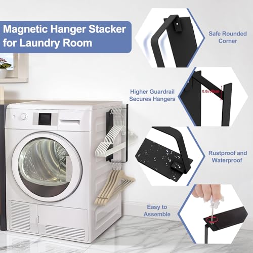 Magnetic Hanger Holder for Laundry Room, 1-Pack, Black - color: Black