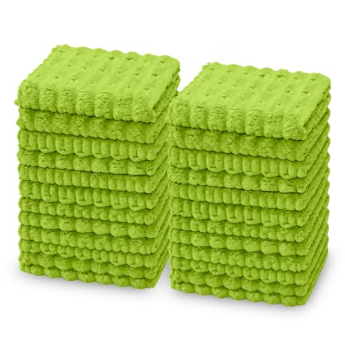 kimteny Microfiber Dish Cloths for Washing Dishes 24 Pack, Lime Green - color: Lime Green, size: 12 x 12 - 24 Pack