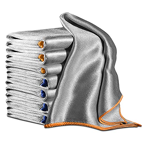 Glass Polishing Streak Free Miracle Cleaning Cloth, Sliver-Orange Blue - color: Sliver-orange Blue