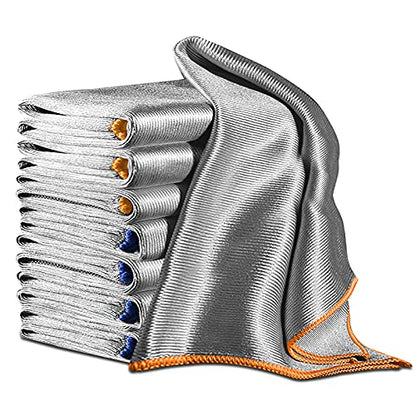 Glass Polishing Streak Free Miracle Cleaning Cloth, Sliver-Orange Blue - color: Sliver-orange Blue
