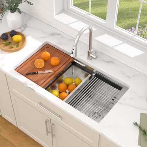 Dcolora 36"x19" Undermount Stainless Steel Kitchen Sink Workstation - color: Stainless Steel, size: 36"x19"