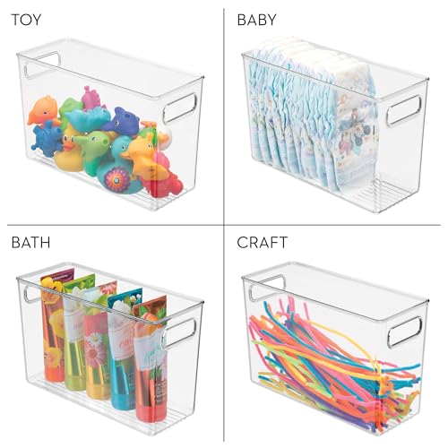 iDesign Slim Clear Plastic Bathroom Storage Bin, Tall Narrow - style: Pack of 1