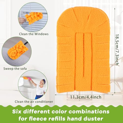 12 Pcs Reusable Duster Refills Washable Pads, Orange - color: Orange