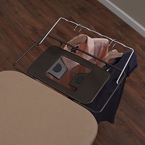 Household Essentials Wide Top Ironing Board with 4‑Leg Steel Frame, Fixed Iron Rest, Silicone‑Coated Cotton Cover, Antique Bronze Finish - color: Brown/Bronze, size: 49" L, style: Without iron station