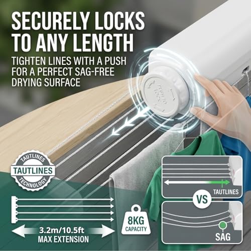 Retractable Clothesline Kit Telescopic Multiple Ropes Clothes Line, Clothes Drying Rope Hanger for Indoor Outdoor Supplies, Automatic Wall Mounted Retractable Clothes Drying Rack - size: Four ropes