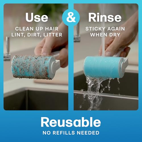 Schticky 3-Piece Lint Roller Set, Reusable & Washable, Pet Hair Remover