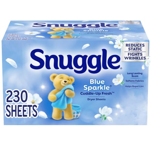 Snuggle Fabric Softener Dryer Sheets, Blue Sparkle, 230 Count - size: 1 Count (Pack of 1)
