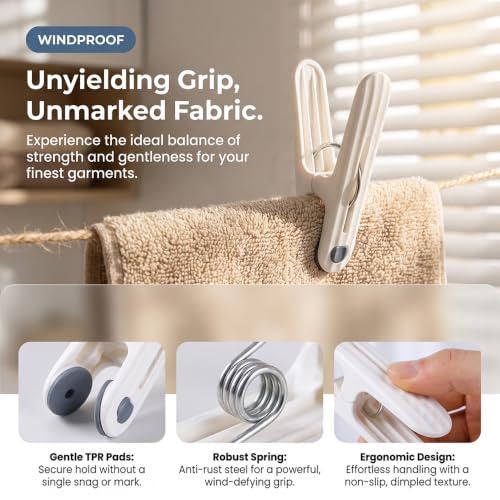 12 Pack Laundry Hooks, Multi Hanging Clips for Closet Organizer, Windproof Drying Rack Accessories for Pants, Socks, Towels, Hats