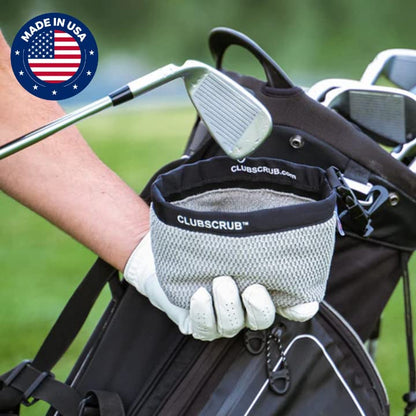 Club Scrub Golf Club and Golf Ball Cleaning Bag, Waterproof Clean Face Technology Liner, Detachable Clip, Machine Washable, Cleans Club Grooves, Dry Exterior (Neoprene or Microfiber Option Available) - color: Microfiber Pro, style: Microfiber Pro