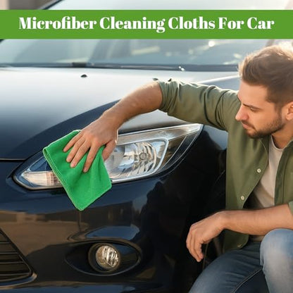 Nuenen Car Microfiber Clean Cloths, Green, 16 x 16 Inch, 60 Pcs - color: Green, size: 16 x 16 inches