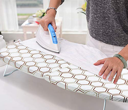 SheeChung Small Ironing Board 30"Lx12"W,Tabletop Iron Board with Mesh Metal - style: Hexagon-30X12