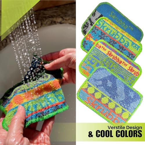 Wet-it! Skrubba 6-Pack Reusable Dish Scrubbers – Non-Scratch Scouring Pads for Kitchen & Household – Eco-Friendly, Dishwasher Safe Scrub Sponges for Dishes, Pots & Pans (Vogue) - size: 6-Pack