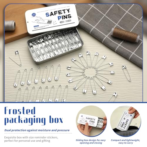 Jmuiiu 1.5 Inch/100Pcs Safety Pins, Steel Clothes Pins - size: 1.5 inch-100 pcs