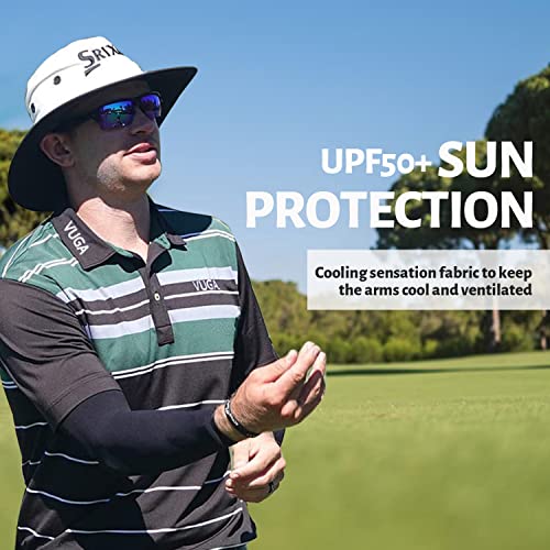 HEGCOIIE UV Sun Protection Arm Sleeves for Men & Women - Tattoo Cover Up - UPF 50 Cooling Sleeve for Golf, Cycling - color: 5 Pairs - Black