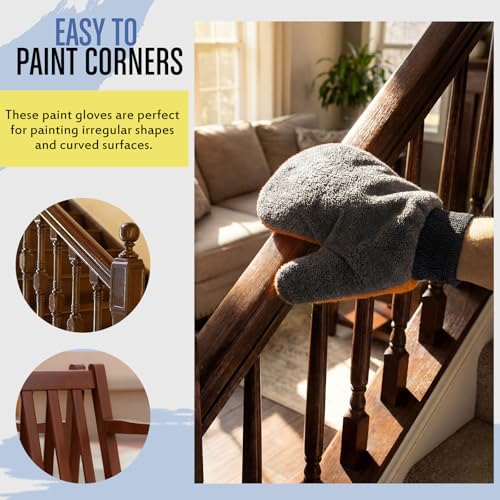 Paint Mitt Stain Mitts Reusable Microfiber - color: Gray,orange