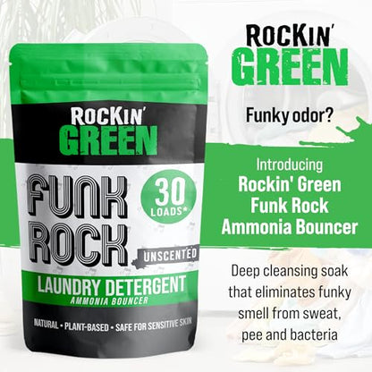 Rockin' Green Pre-Soak Laundry Detergent Unscented Funk Rock 30 Loads - size: 30 Loads