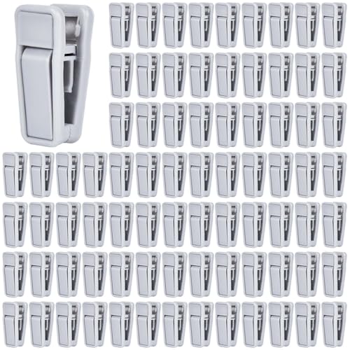 KISEER 80 Pcs Plastic Baby Hanger Clips Slim-line Finger Clips Set for Clothes Hanger Velvet Hanger (Grey) - color: Gray, size: 80 Pcs