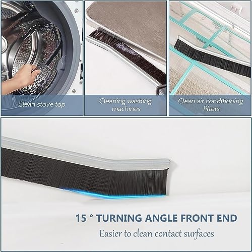 Bathroom Gap Cleaning Brush,Hard Bristle Crevice Brushes, Multifunctional Hand-held Groove Cleaning Brush,Dead Corner Brush for Bathroom Kitchen Tiles,Window Track,Shutter,Door Slots，Black (6)