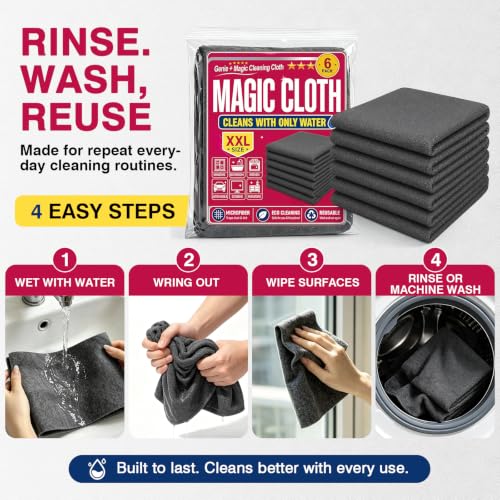 Genie Cloth Magic Cloth - 6PCS Microfiber Genie Magic Cleaning Cloth