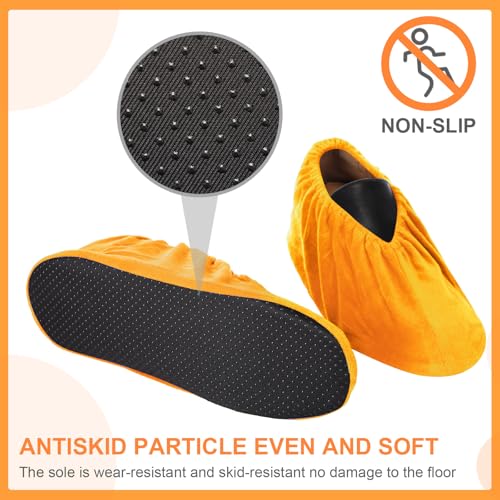 JaGely 11 Pair 11 Pair Reusable Cloth Shoe Covers for Indoors, Yellow - color: Yellow