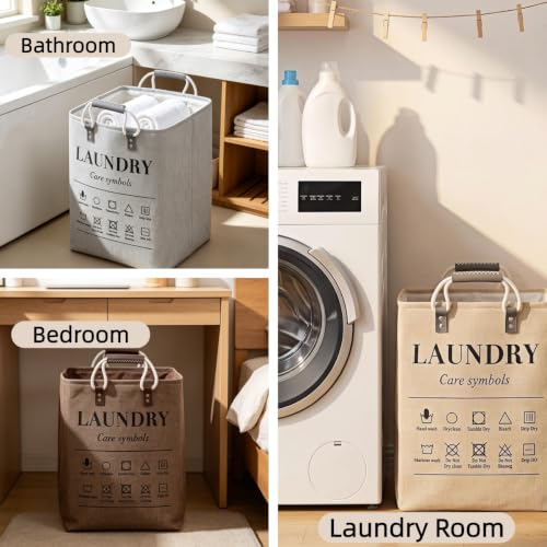Small Laundry Basket, 50L Foldable Laundry Hamper Organizer with Handles, Fashion Portable Laundry Basket in Bedroom, Laundry Room, Closet, Bathroom, College Dorm (Light Gray) - color: Light Gray