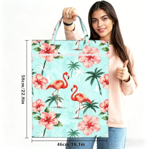 Tropical Trees Flamingo Summer Beach Travel Laundry Bags Cloth Diaper Wet Bags Handle Washable Dirty Clothes Bags Wet Dry Bag Suitcase Gym Swimming Pool College Dorm Wet Bag - color: 1 PC10, size: One Size