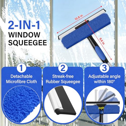 26FT High Window Washing Kit with Extension Pole