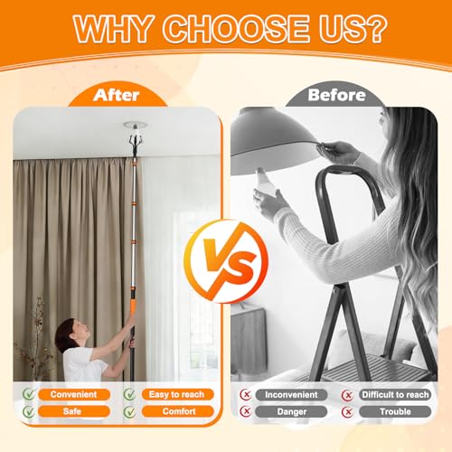 SISUPASSIE Telescoping Extension Pole, Reach to 26FT Telescoping Pole Multi-Purpose 5-20FT Lightweight, Sturdy with Universal Twist-on Metal Tip Extendable for Dusting Painting Window Cleaning - size: 20FT