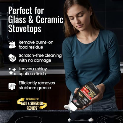 CPR Stovetop 2-in-1 Glass Stovetop Cleaner & Polish + Scraper, 18 oz - size: 18 Ounce (Pack of 1)