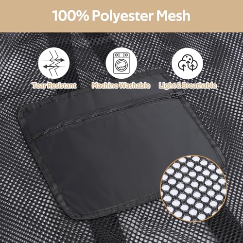 OTraki Mesh Laundry Bags 36 x 28 Inch Extra Large Travel Laundry Bag Backpack Heavy Duty Drawstring Dirty Clothes Laundry Mesh Wash Bag with Shoulder Straps Don't Drying, Melting 140-176℉ Black - size: 28 x 36 Inch