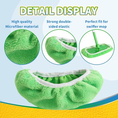Reusable Microfiber Mop Pads for Swiffer Sweeper Mop, 5 Pack - color: M-green 5p Mop Pads