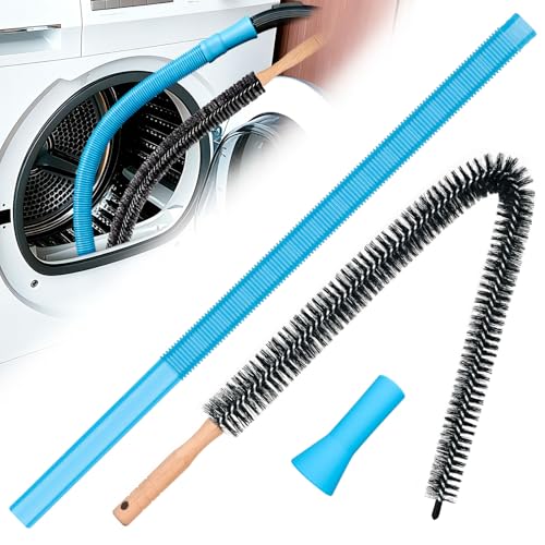 Dryer Vent Cleaner Kit - Dryer Lint Brush and Flexible Vacuum Hose Dryer Lint Vac Attachment with Universal Connector, Dryer Cleaning Tools, Suitable for Most Vacuum Cleaners