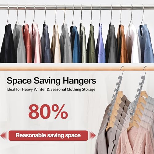 3 Pack Space Saving Hangers for Clothes, 6 to 9 Holes Expandable Heavy Duty Metal Hangers 80 Lbs Capacity, Magic Smart Hanger Closet Space Saver, Closet Organizers and Storage