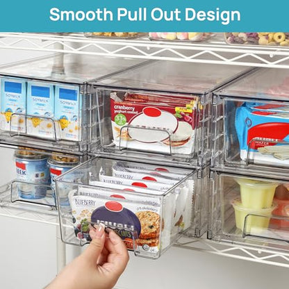 Vtopmart 10 Pack Stackable Clear Drawer with Dividers - size: 10Pack 4.4"H-with Dividers