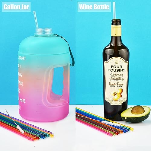 ALINK 13 inch Reusable Plastic Straws, Extra Long Colorful Tritan Tumbler Replacement Straws for Stanley Cups, 1 Gallon, 64/40/ 32 oz Water Bottles, Set of 10 with Brush - style: 13 INCH