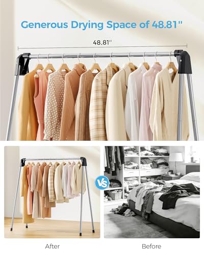 APEXCHASER Clothes Drying Rack Foldable, Portable Clothes Airer, 48" H - size: 48 inch New