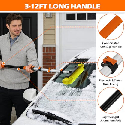 22FT Reach Car Wash Brush with Long Handle for RV, Truck Cleaning - size: 5-20FT