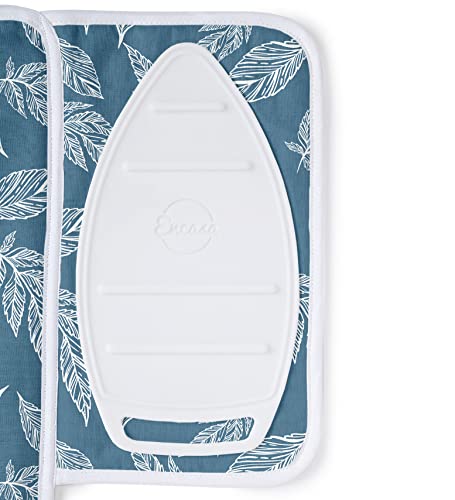 Encasa XO Ironing Mat, Heat Resistant Pad 28"x20" Big Leaves Blue - color: Big Leaves Blue, size: Small