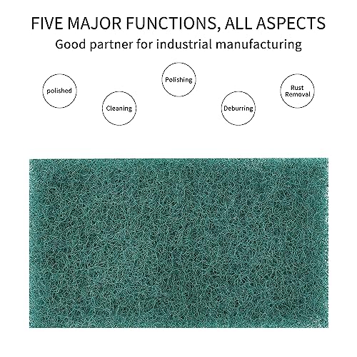 Green Scuff Pads - 10Pcs Scotch Brite - Very Fine Grade Hand Pads General Purpose Sanding Hand Pads 200 x 125mm/8" x 5" - color: 10 Green