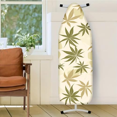 Nuxovilar Olive Green Beige Leaf Ironing Board Cover 15x54 Polyester - color: Yph03199, size: 15×54 inch