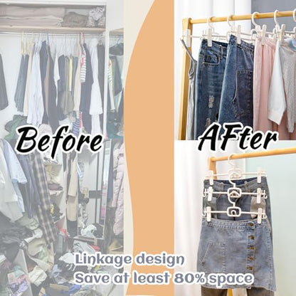 18 Pack Pants Hangers with Clips – Space Saving & Stackabl