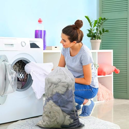 2-Pack Large Mesh Laundry Bag, 24x36 Inch White - color: White, size: 24*36inch