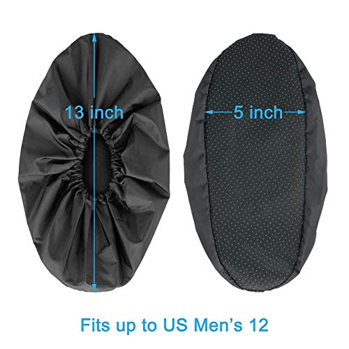 Reusable Boot & Shoe Covers, Washable, Non-Slip, 2 Pairs, Large - color: Black, size: Large