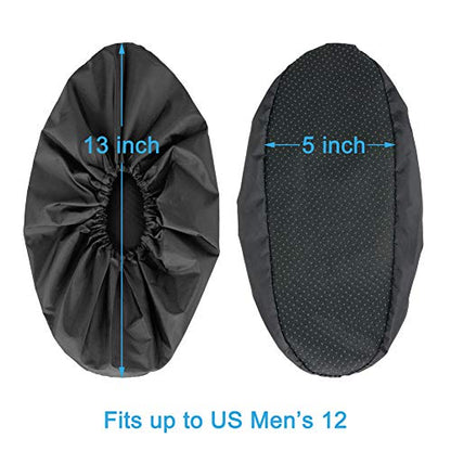 Reusable Boot & Shoe Covers, Washable, Non-Slip, 2 Pairs, Large - color: Black, size: Large
